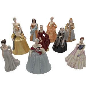 Franklin Porcelain BELLE OF THE BALL series set of 10 1981 Vintage Figurines